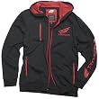 One Industries Honda United Men's Hoody Zip Casual Sweatshirt w/ Free B&F Heart Sticker Bundle - Black