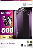 Silicon Power Stream S20 500GB externe Festplatte (6,4 cm (2,5 Zoll), SATA, USB 3.0) purpur