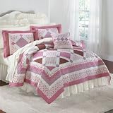 BrylaneHome Quilt Set (BLUSH,KING)