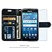 Kyocera Hydro View / C6742 Case, INNOVAA Premium Leather Wallet Case with STAND Flip Cover W/ Free Screen Protector & Touch Screen Stylus Pen - Black