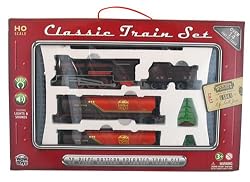 WowToyz Classic Train Set with Carry Case- Steam Engine with Tanker