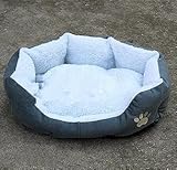 Unique Soft Warm Indoor Pet Puppy Sofa House Bed Sherpa Cotton Fossa Dog Cat Pet Bed Pink Orange Brown Blue Yellow (gray, 46 x 42cm)