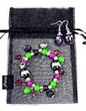 Linpeng E-166/BR-2256E Halloween Earrings and Bracelet Gift Set