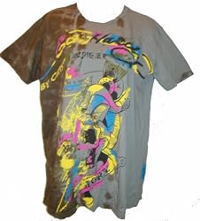 Men's Ed Hardy T-Shirt Short Sleeved Dbl Wash Tee Death/Glory