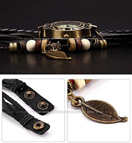 ONEON Women's Bead Leaf Wrap Bracelet Quartz Watch Pack of 6