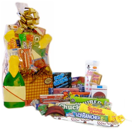 Nostalgic Candy Basket with Gourmet Cookie