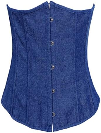 Xmenhere Women's Slim Prepared Hot Shapewear Waist Trainning Cincher Bustier Blue XXL