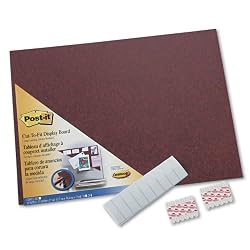 Post-it&reg; Bulletin Board, Self-Stick, Cut to Fit, 18 Inches x 23 Inches, Burgundy, One Each