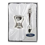 Silver Plated Teddy Spoon and Egg Cup - New Baby, Christening Gift for Boy or Girl (6305NT))