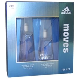 ADIDAS MOVES by Adidas for Women EAU DE TOILETTE SPRAY 1.0 OZ & EAU DE TOILETTE SPRAY .5 OZ