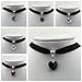 Pusheng Gothic Velvet Heart Crystal Charm Choker Handmade Collars Pendant Necklace