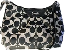 Hot Sale Coach Ashley Signature Sateen Swingpack Crossbody Bag 46873 Black White