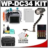 Canon WP-DC34 Waterproof Underwater Housing Case with UW Flash & Bracket +  ....