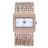 51i0fNSYn8L. SL160  AK Anne Klein Womens 109706WTRG Swarovski Crystal Rosegold Tone Rectangular Shape Chain Bracelet Watch