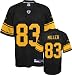 Heath Miller Jersey: Reebok Black Alternate Replica #83 Pittsburgh Steelers Jersey - Medium