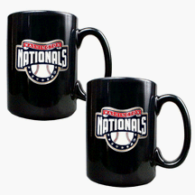 Washington Nationals 2 Piece Black Ceramic Mug Set
