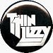 All Products : Thin Lizzy - Logo (White On Black) - 1" Button / Pin