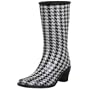 dav Women's City Rain Boot,Houndstooth Black,10-11 M US