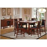 Home Elegance 711-36-5 5PCS Deep Brown Cherry Counter Height Dining Set