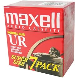 Maxell UR-90 Blank Audio Cassette Tape, 7 Pack