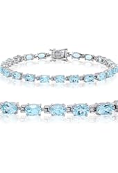 12ct tw Sky Blue Topaz Tennis Bracelet in Sterling Silver 7 1/4 inch