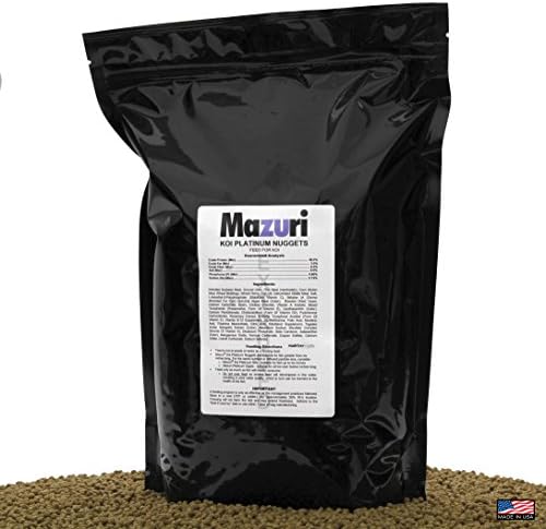 Mazuri Koi Platinum Nuggets, An Extruded, Floating, Complete Diet Designed For Koi &amp; Large Goldfish Greater Than 6 Inches Long In Ponds, Tanks And Aquariums, 5 lbs(2.2kg)