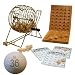 Deluxe 7 Inch Diameter Metal Frame Cage Wooden Bingo Game Set