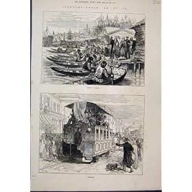 1877 Hiring Caique Tram Car Dog Horses Old Print