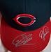 Barry Larkin & Sean Casey autographed Cincinnati Reds game model cap