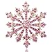EVER FAITH Women's Austrian Crystal Winter Snowflake Brooch Pink Gold-Tone