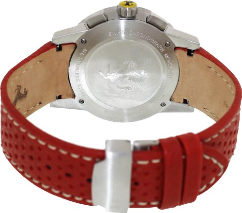 Ferrari Black Dial Chronograph Red Leather Mens Watch FE-11-ACC-CP-BK