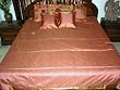 Home Decor-silk Sari Indian Bedding Peach Color Bedspread 7 Pc Set Duvet King/queen