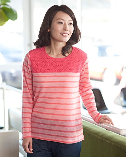 [ハッシュパピー]Hush Puppies(ハッシュパピー)レース配色ボーダーカットソー