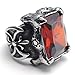 KONOV Size 10 Vintage Stainless Steel Band Red Crystal Gothic Dragon Claw Biker Men's Ring