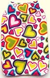 MOBILE-BITS FREE DELIVERY MULTI-COLOURED HEARTS SOCKS/CASE/COVER/POUCH SUITABLE FOR SONY ERICSSON R300 RADIO