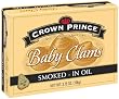 Crown Prince Smoked Baby Clams in Oil, 3.75-Ounce Cans (Pack of 12)
