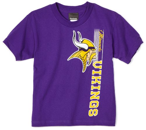 NFL Boys' Minnesota Vikings Vertical Presence Tee Shirt (Purple, Small)