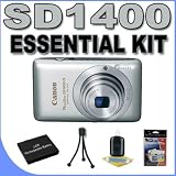 Cheap Canon PowerShot SD1400IS 14.1 MP Digital Camera w/4x Wide Angle Optical IS Zoom (Silver) BP4L Battery BigVALUEInc Accessory Saver Essentials Bundle