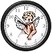Angel In Thought - Cherub, Angel or Cupid Theme Wall Clock by WatchBuddy Timepieces (Slate Blue Frame)