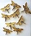 *New item*Very Large Dragon flies Set of 9 Antique gold