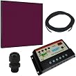 HQRP 55W Solar Panel Kit 55 Watt Amorphous A-Si Thin film made in Japan module, HQRP Solar 10A Charge Power Controller / Regulator 12V / 24V, 10ft 10 AWG Cable & 4pcs Wire Glands