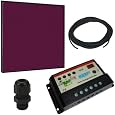 HQRP 55W Solar Panel Kit 55 Watt Amorphous A-Si Thin film made in Japan module, HQRP Solar 10A Charge Power Controller / Regulator 12V / 24V, 10ft 10 AWG Cable & 4pcs Wire Glands