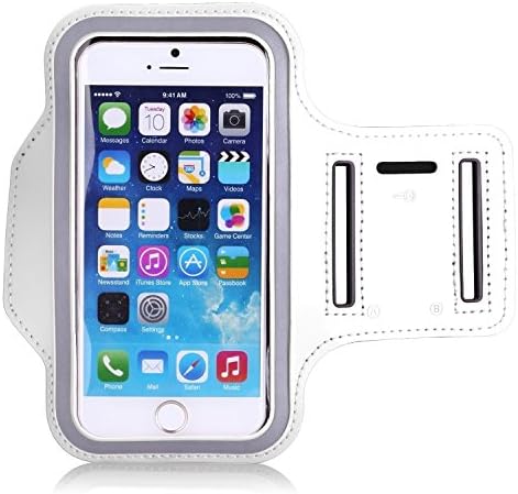 Enda® Cell Phone Sports Running Armband Case with Key Holder, Sweat-proof, Perfect Earphone Connection While Workout Exercise for iPhone 6 (4.7 Inch) (White)