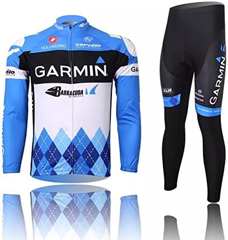 2014 Blue GARMIN Cycling Jersey Set Long Sleeve Jersey Tenacious Life/perspiration Breathable by Isabelle's Store