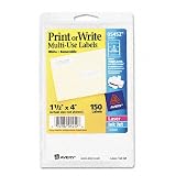 Avery Self-Adhesive Removable Labels, 1.5 x 4 Inches, White, 150 per Pack (05452)