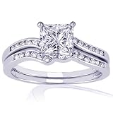 1 Ct Princess Cut Diamond Engagement Rings Set SI1 51i1mFx t7L. SL160 1 Ct Princess Cut Diamond Engagement Rings Set SI1