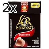Produkt-Bild: Douwe Egberts L&acute;OR Espresso Splendente, 2er Pack, 2 x 10 Kapseln, kompatibel mit Nespresso