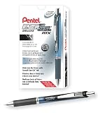 Pentel EnerGel Deluxe RTX Retractable Liquid Gel Pen, Fine Line, Needle Tip, Black Ink, Box of 12 (BLN75-A)