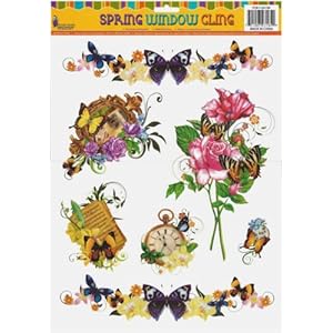 Flowers and Butterflies Window Clings