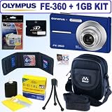 Olympus FE360 8MP Digital Camera (Blue) + 1GB Accessory Kit